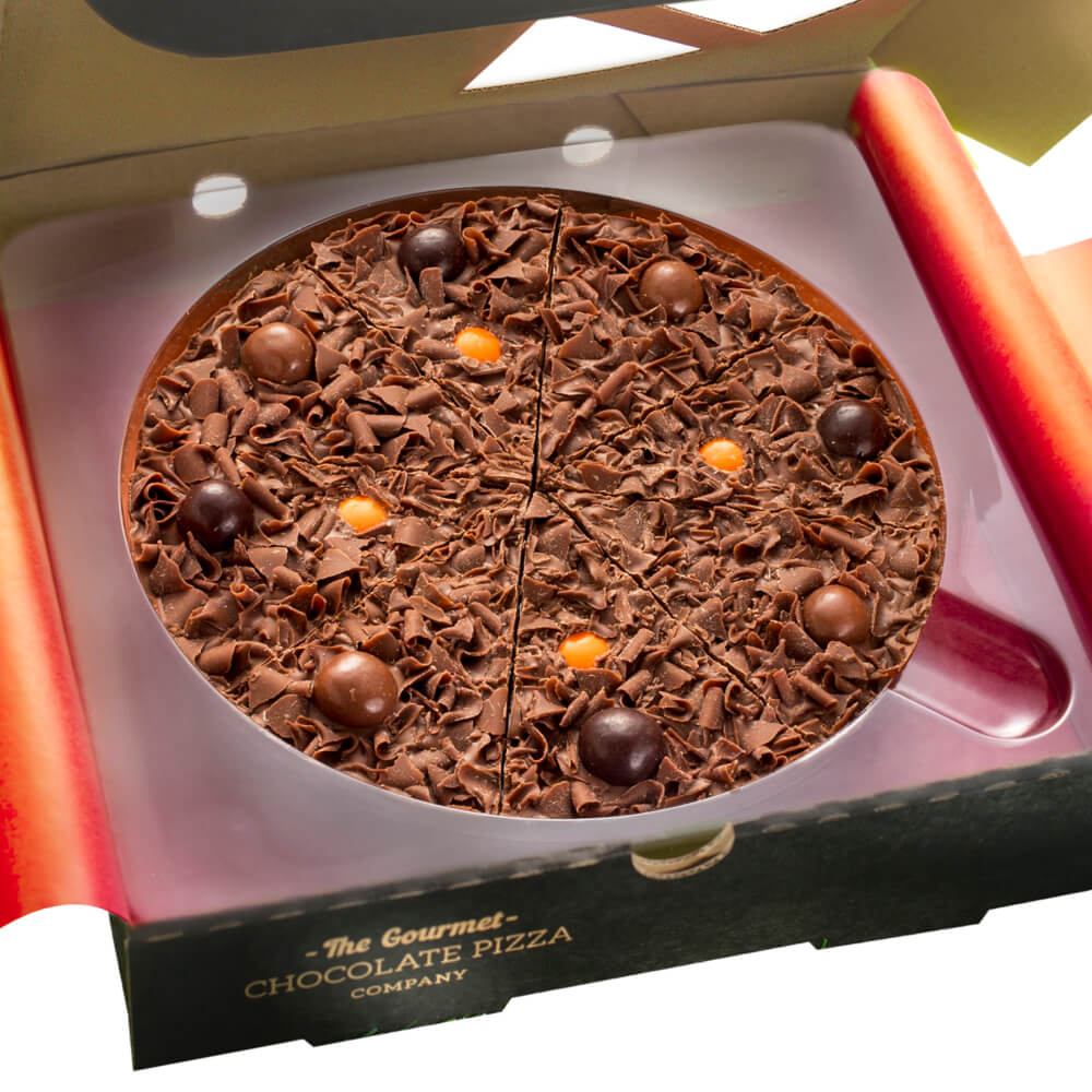 7 inch Spiced Rum Chocolate Pizza flavoured with Rum, cinammon and nutmeg - the taste of christmas in a chocolate pizza.